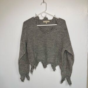 Cropped & Distressed Sweater